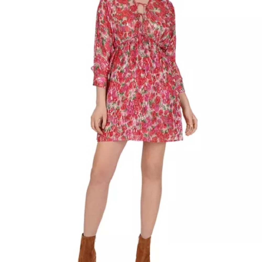The Kooples 
Cherry Blossom Tie-Detail Mini Dress